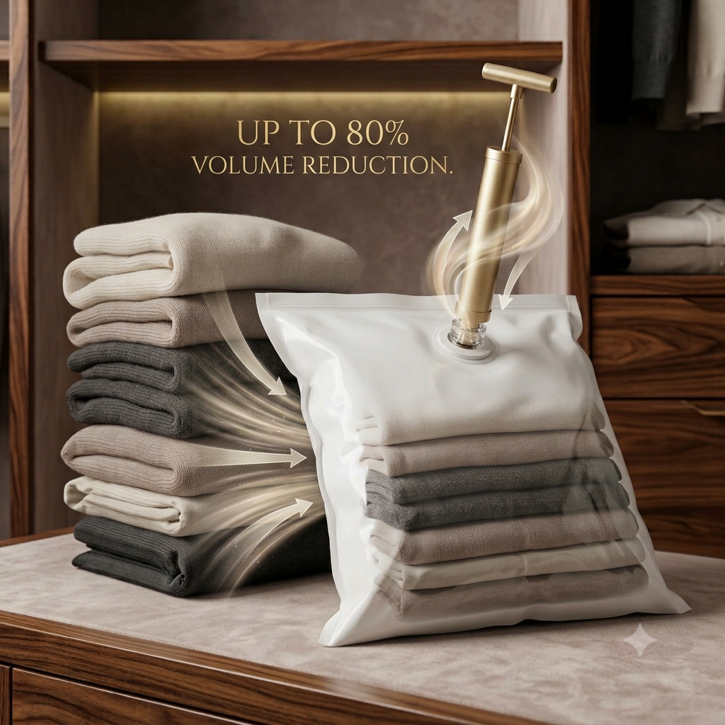 Wardrobe Space Saver Kit – Compress 3X More Clothes in the Same Space (Pack of 5)