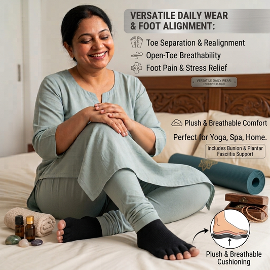 Premium Open-Toe Foot Alignment & Toe Separator Socks