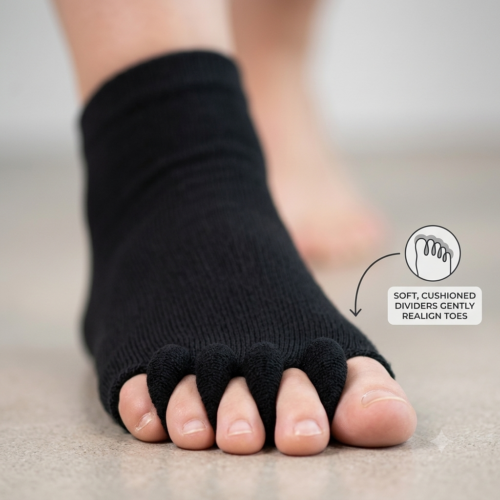 Premium Open-Toe Foot Alignment & Toe Separator Socks