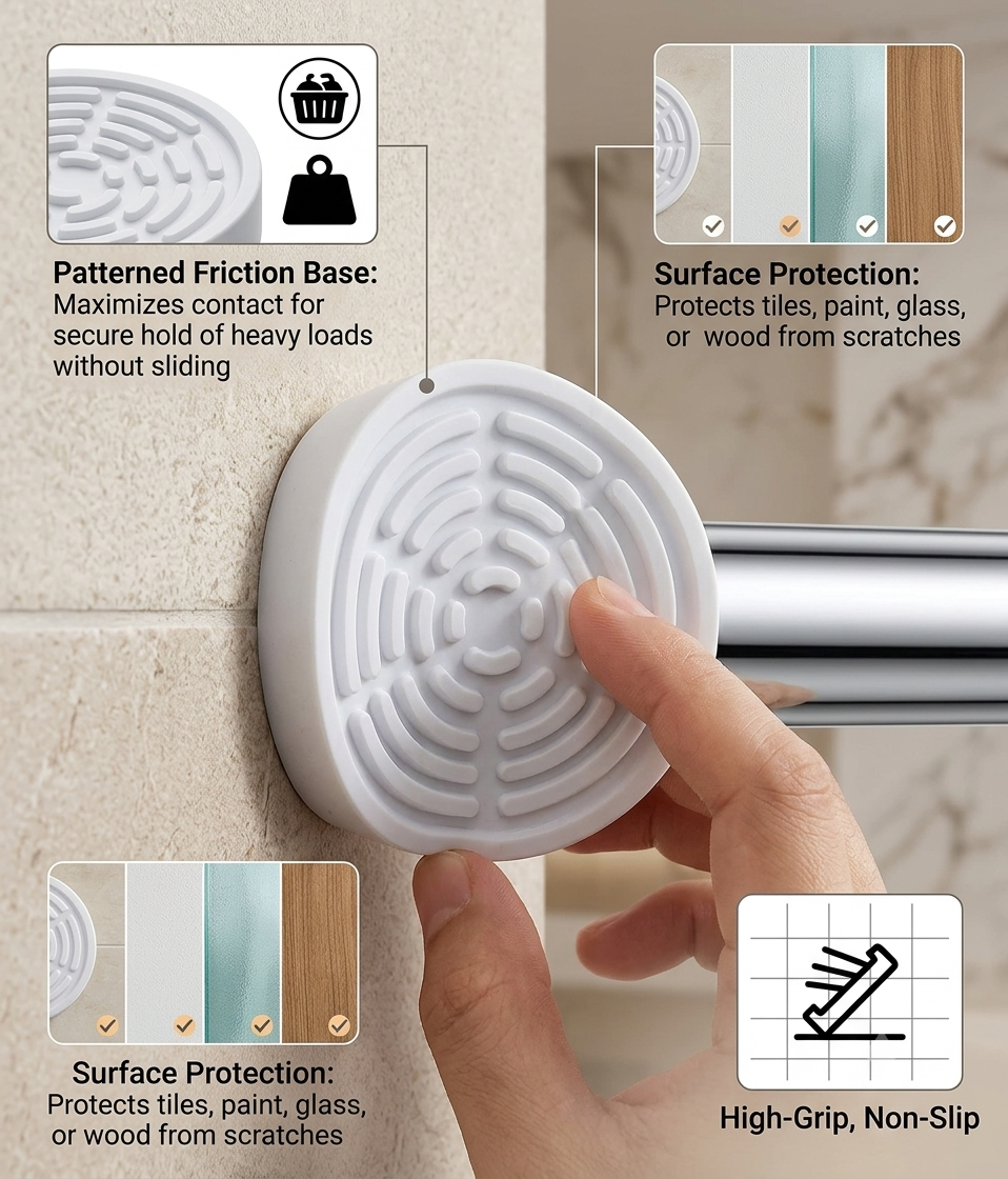 Drill-Free Heavy-Duty Adjustable Tension Curtain Rod | Premium Stainless Steel Finish