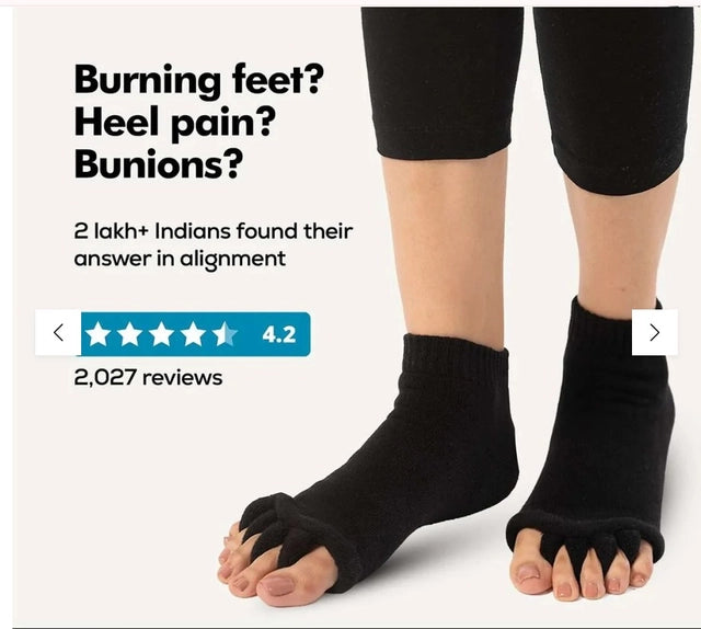 Premium Open-Toe Foot Alignment & Toe Separator Socks